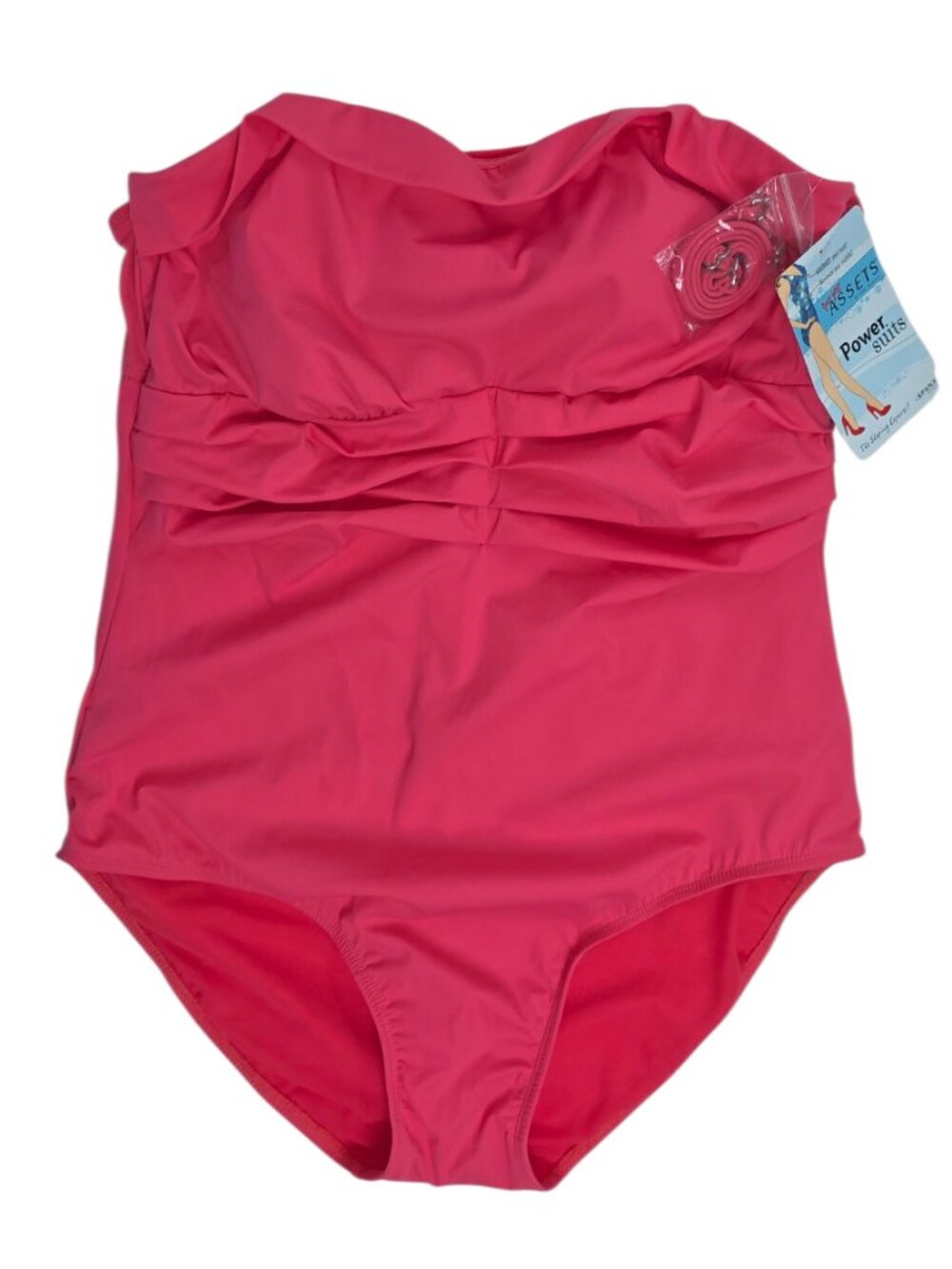 SPANX Love Your Assets Pretty Pleats One Piece Swimsuit, Cajun Coral, Size XL